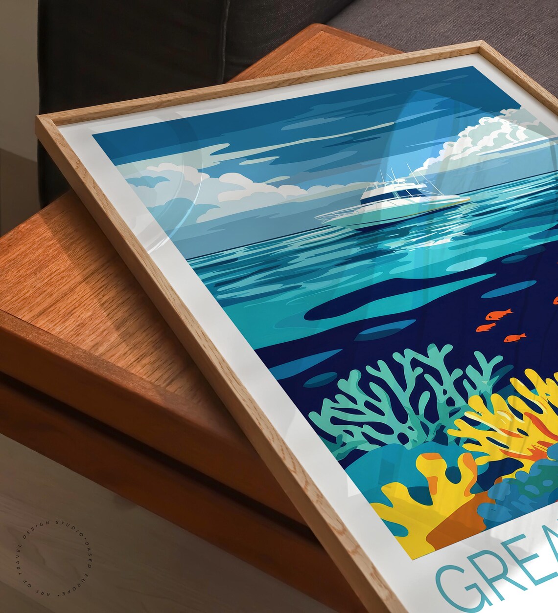 Great Barrier Reef Australia Coral Reef Dive Boat Travel Poster - Image 6
