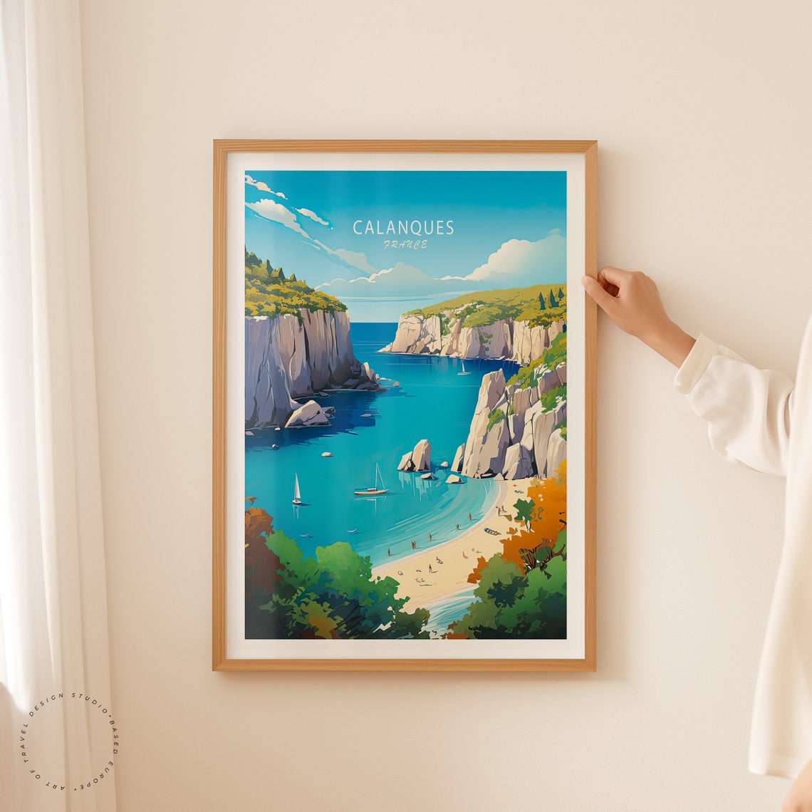 Calanques France Travel Poster France City Wall Art Calanques France Print Travel Home Decor Personalised Gifts Wedding Present - Image 2