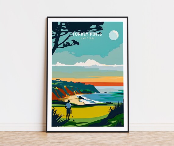 Torrey Pines Golf Print San Diego Torrey Pines Travel Poster California City Wall Art Home Decor Personalised Gifts