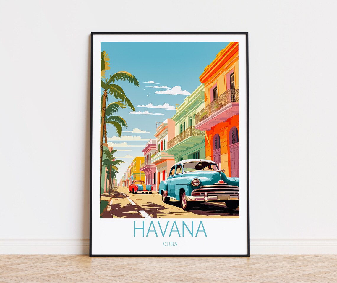 Havana Travel Poster, Cuba City Wall Art