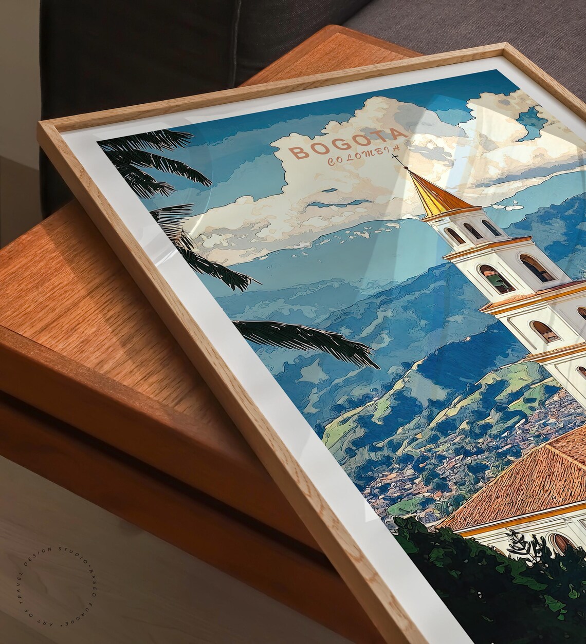 Bogota Colombia Monserrate Church Tower Andes Top Title Poster - Image 3