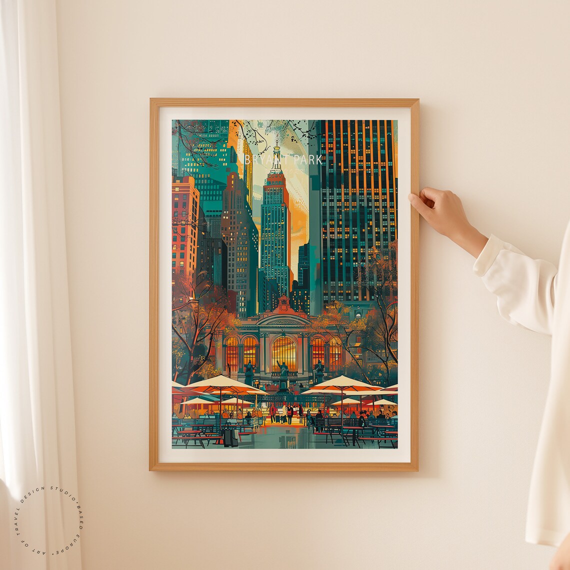 Bryant Park New York City Dusk Skyline Rooftop Terrace Print - Image 2