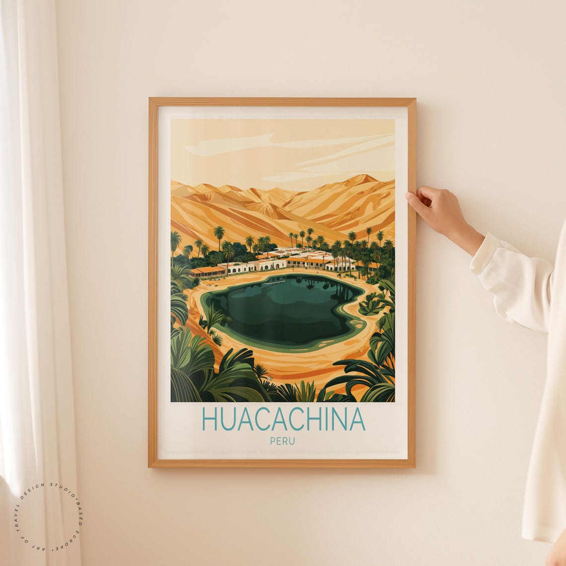 Huacachina Peru Golden Sand Dunes Emerald Lagoon Travel Poster - Image 5