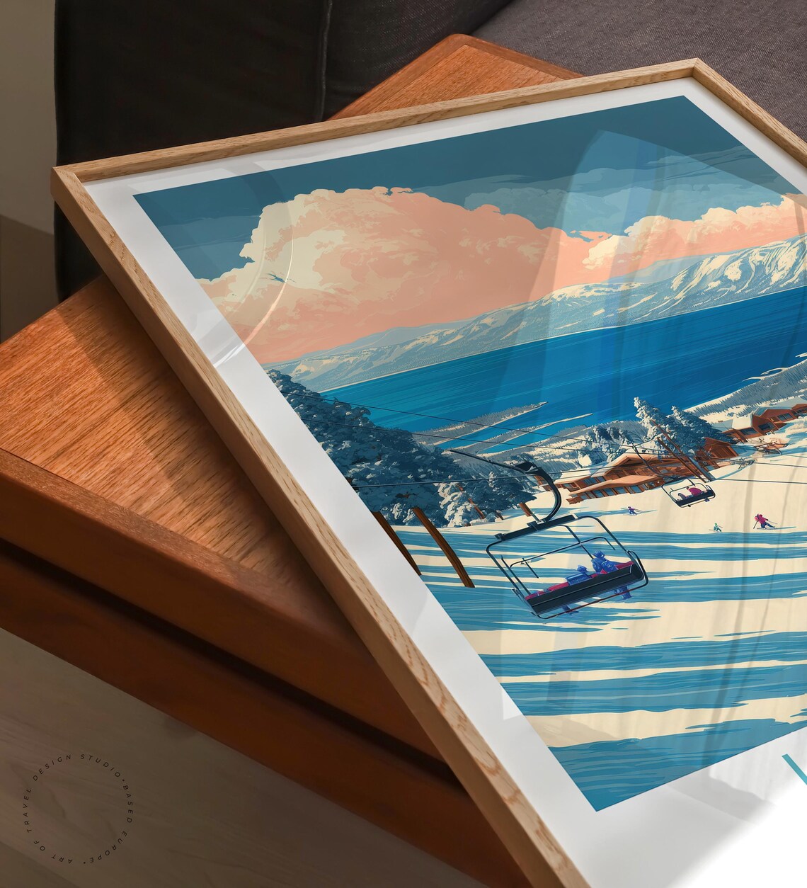 Heavenly South Tahoe Chairlift Mountain Ski Vintage Travel Art Poster - Image 6