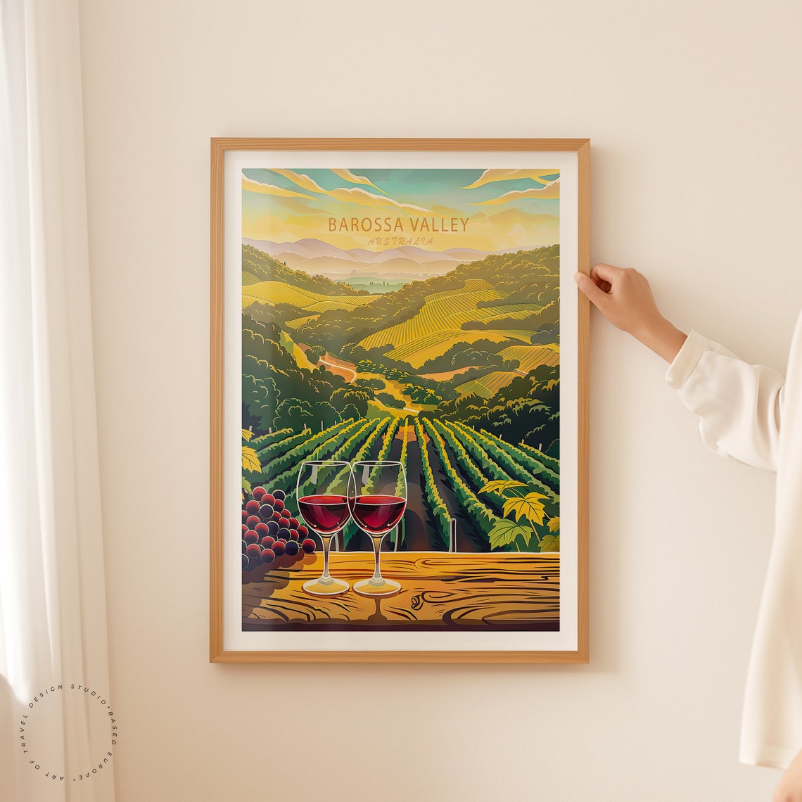 Barossa Valley Australia Golden Sunset Vineyards Travel Poster - Image 2