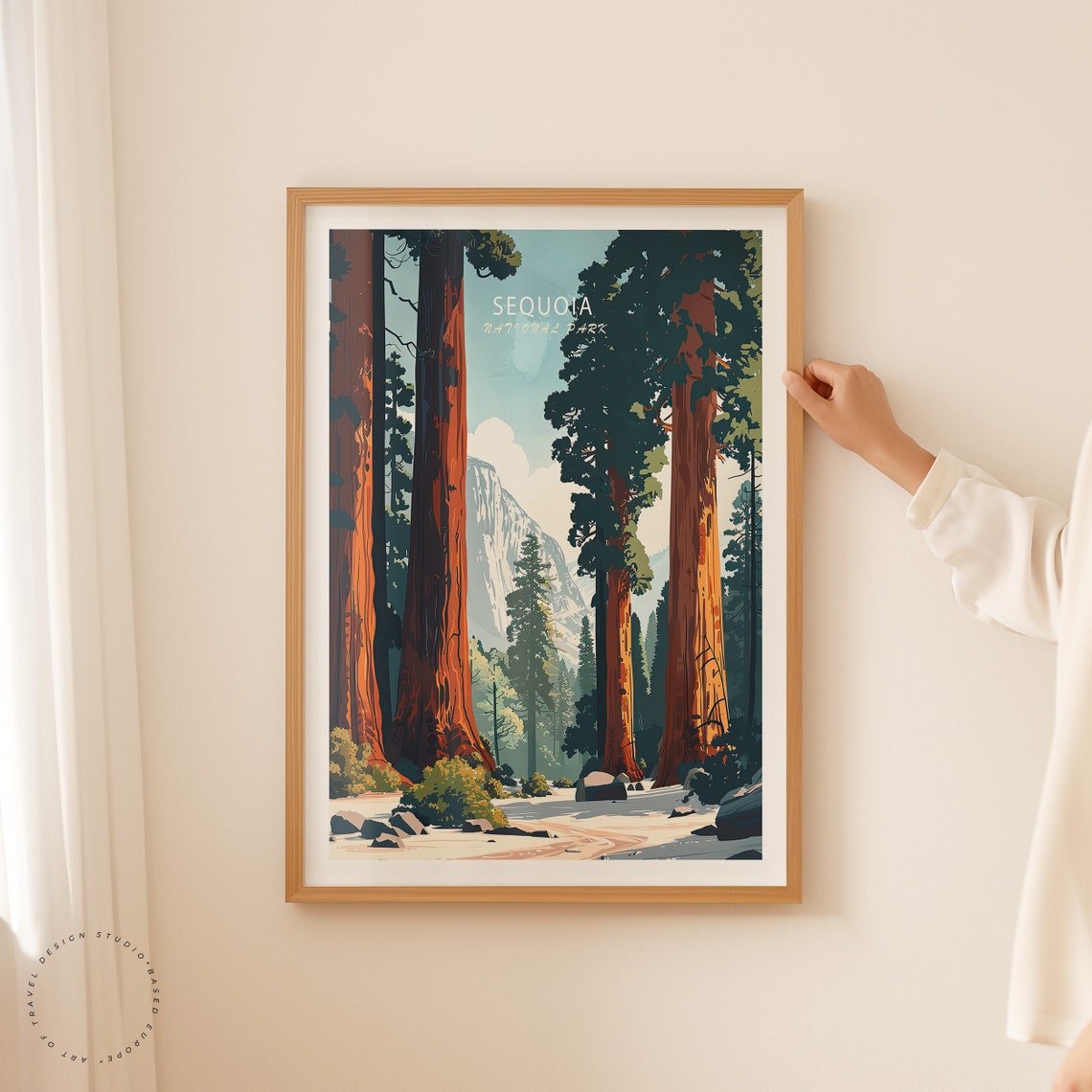 Sequoia National Park Towering Redwood Trees Vintage Travel Poster - Image 2