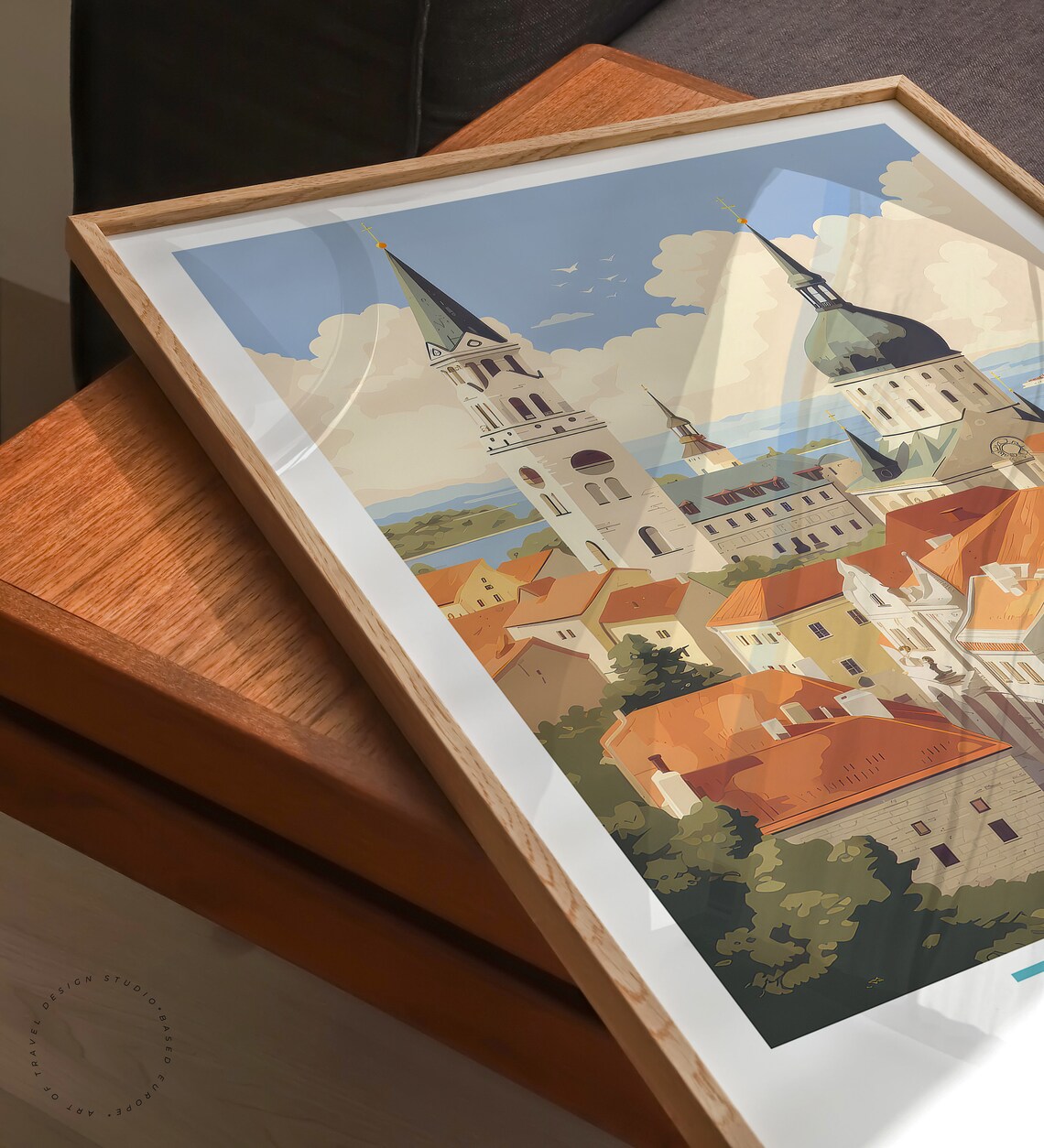Tallinn Estonia Old Town Church Spires Vintage Travel Poster - Image 3