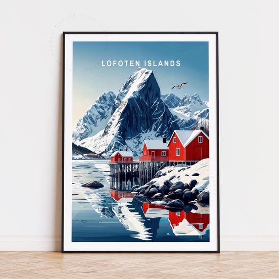 Lofoten Islands Norway Travel Poster, Travel Poster