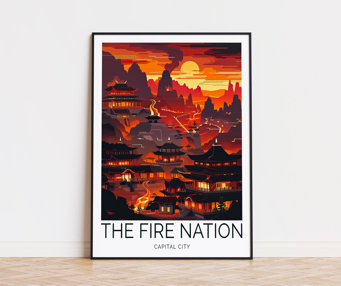Fire Nation Travel Poster, Capital City Wall Art