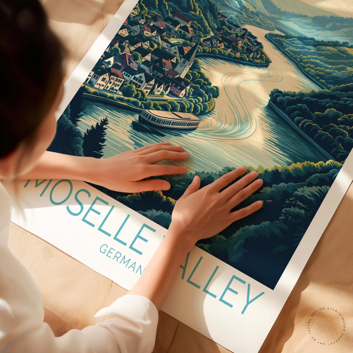 Moselle Valley Germany Travel Poster, Europe Art Print - Image 3