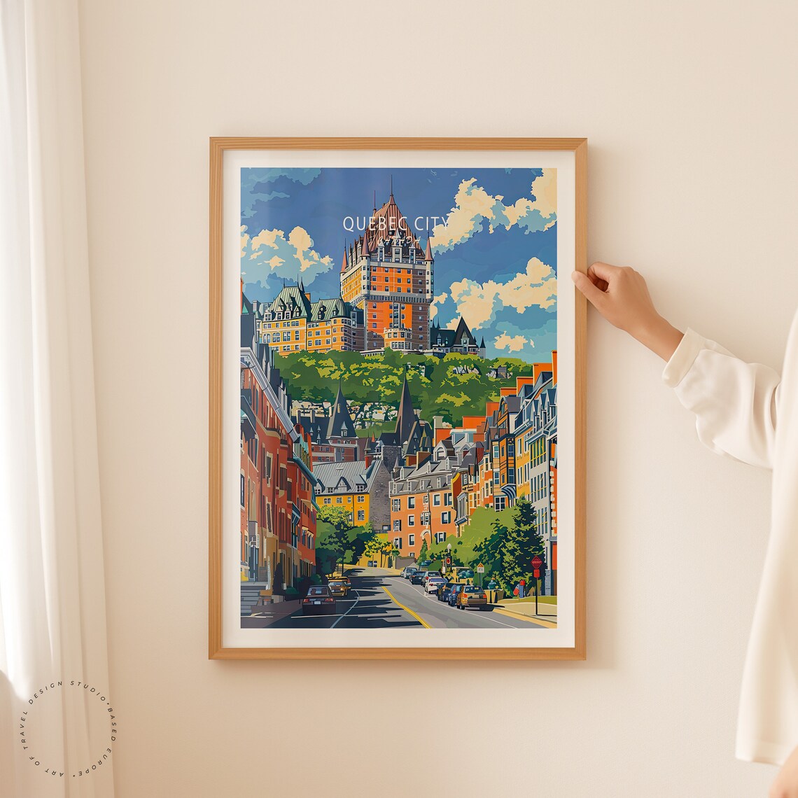 Quebec City Canada Chateau Frontenac Old Town Street Travel Poster - Image 2