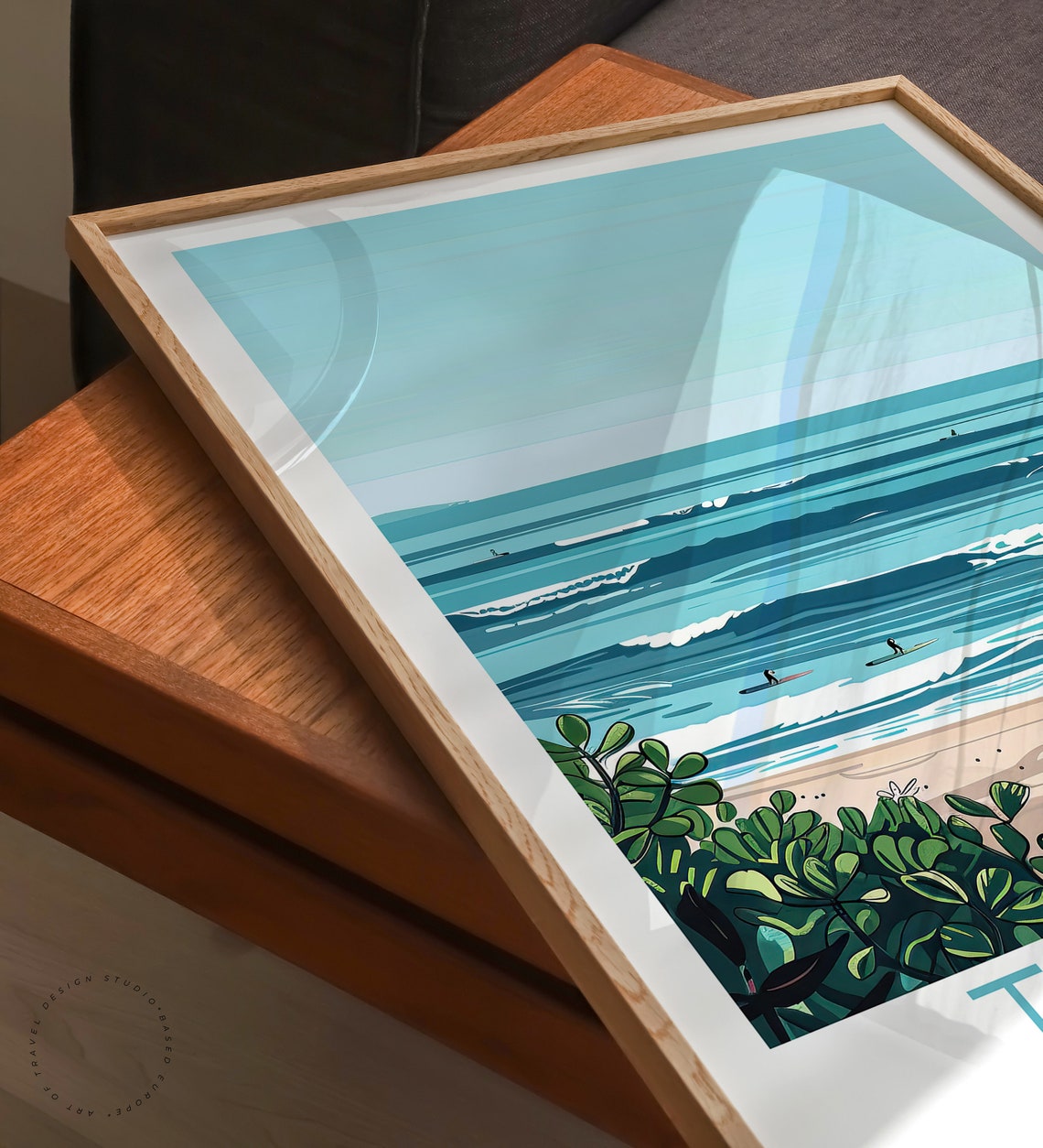 Trestles California Minimalist Beach Waves Surf Travel Poster - Image 3