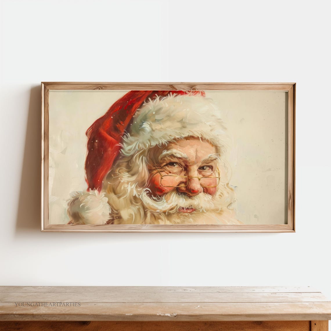 Vintage Santa Tv Art Painting Traditional Santa Claus Art For Tv Holiday Tv Art For Frame And Lg Gallery Art - Image 2