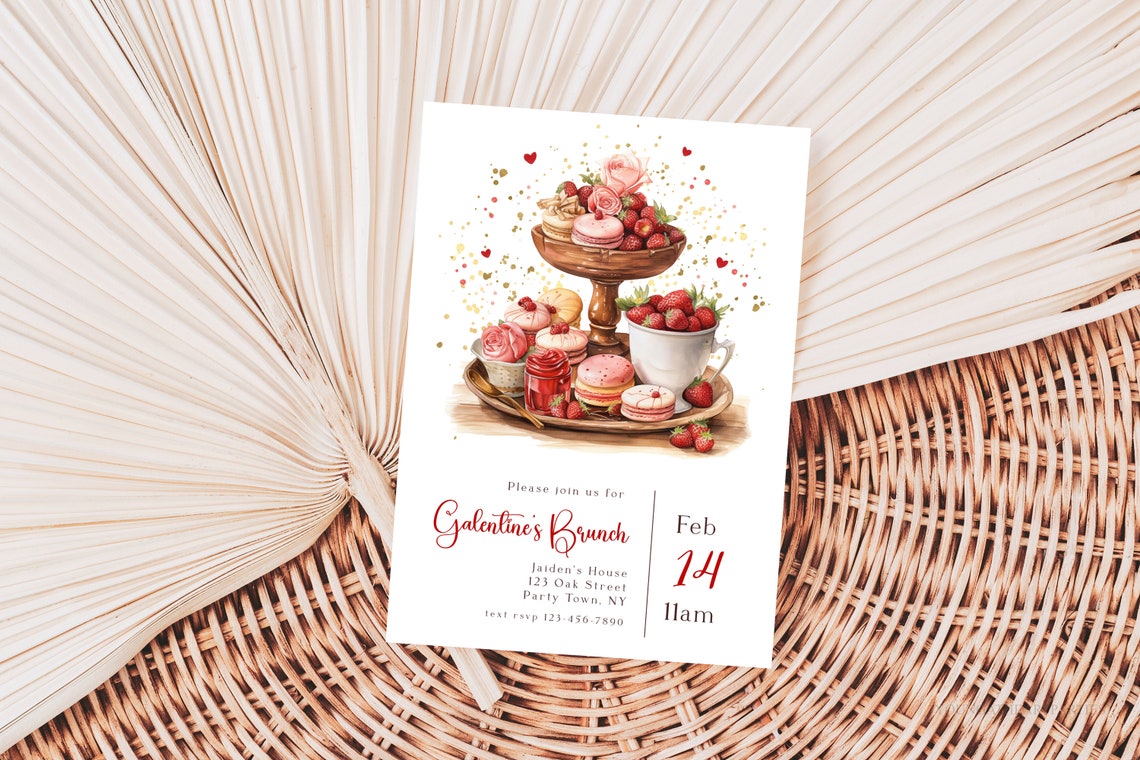 Galentines Brunch Sweet Treats Dessert Party Invitation Print - Image 5