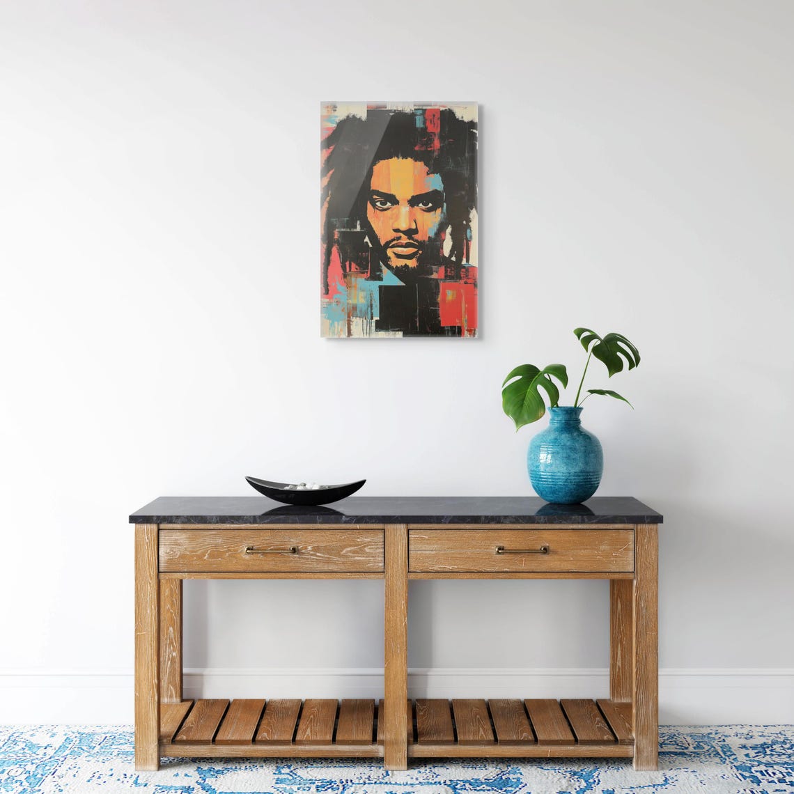Afro Urban Dreadlocks Portrait Bold Abstract Mixed Media Poster - Image 4
