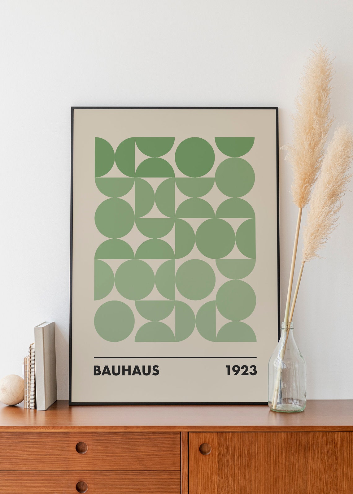 Bauhaus 1923 Green Geometric Circles Grid Mid Century Modern Poster - Image 4