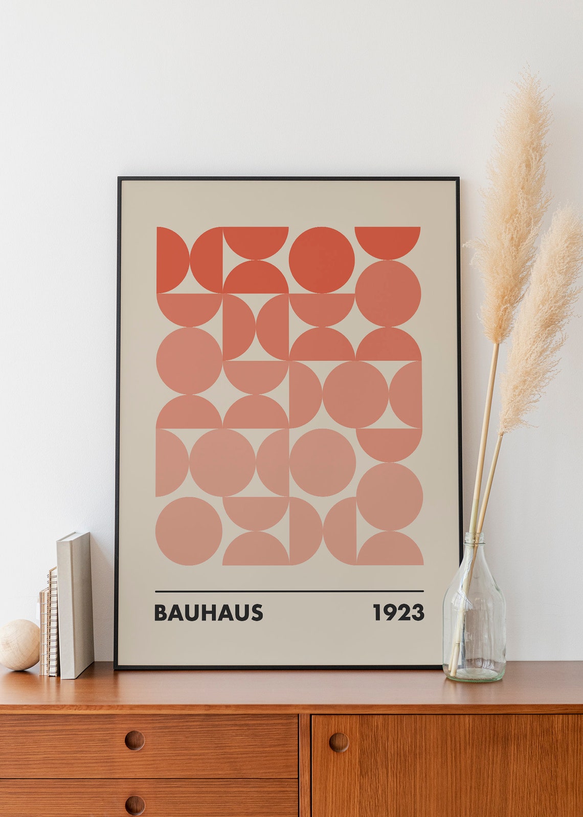 Bauhaus 1923 Terracotta Geometric Circles Retro Abstract Poster - Image 4