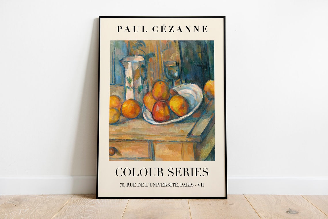 Paul Cezanne Colour Series Still Life Fruit Pitcher Art Poster - Image 2