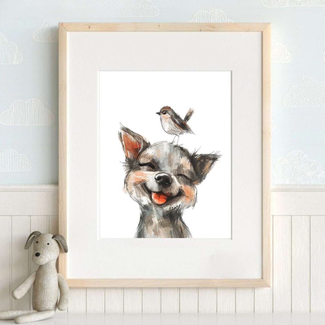 Puppy Dog Wall Art Print Dog Nursery Dog Poster Happy Puppy Art Kids Room Decor Dog Lovers Cute Puppy Puppy Art Poster Wall Art - Image 2