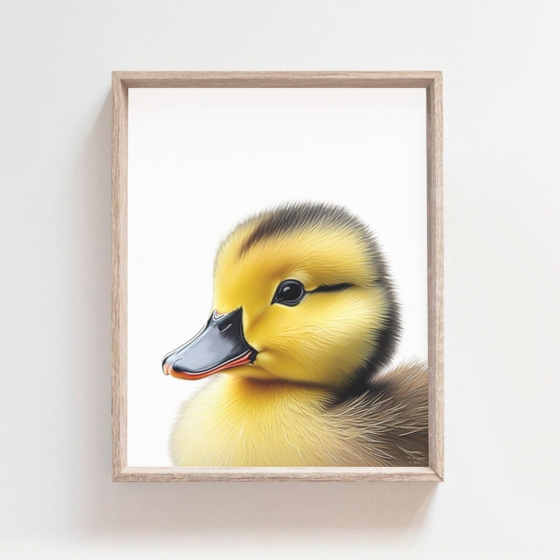 Cute Baby Duckling Profile Watercolor Yellow Farm Nursery Poster