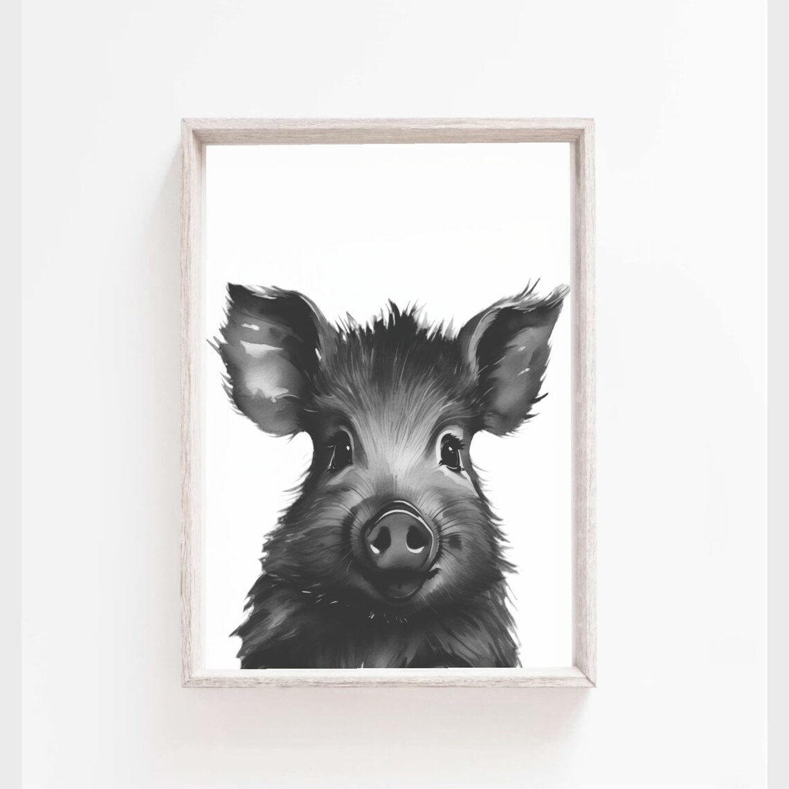 Adorable Baby Hippo In Bathtub Watercolor Kids Bathroom Poster