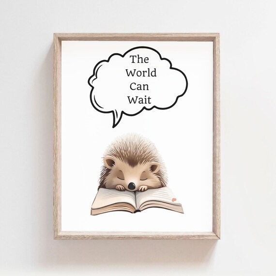 Cute Hedgehog Wall Print Motivation Quote Poster Inspirational Quote Bedroom Print Kids Poster Nursery Decor Prints Sleeping Animals