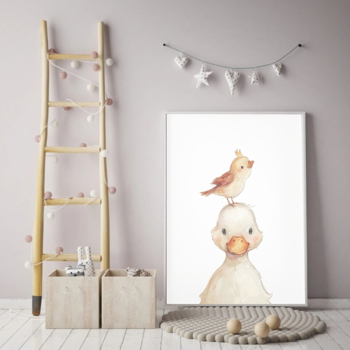 Baby Duck Watercolor Art Print, Nursery Decor - Image 2