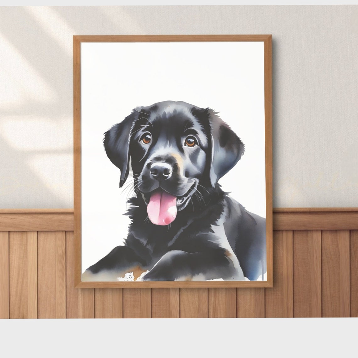 Black Labrador Print Baby Animals Dog Print Nursery Decor Puppy Poster Watercolor Art Animal Wall Art Kids Art Dog Lovers - Image 2