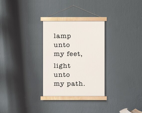 Lamp Unto My Feet Psalm 119105 Hanging Canvas Bible Verse Wall Art Scripture Poster Minimalist Print Light Path