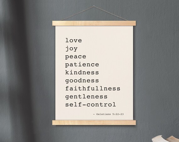 Fruits Of The Spirit Verse Galatians 52223 Minimalist Christian Art Poster