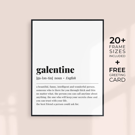 Galentine Definition Art Print, Friendship Poster