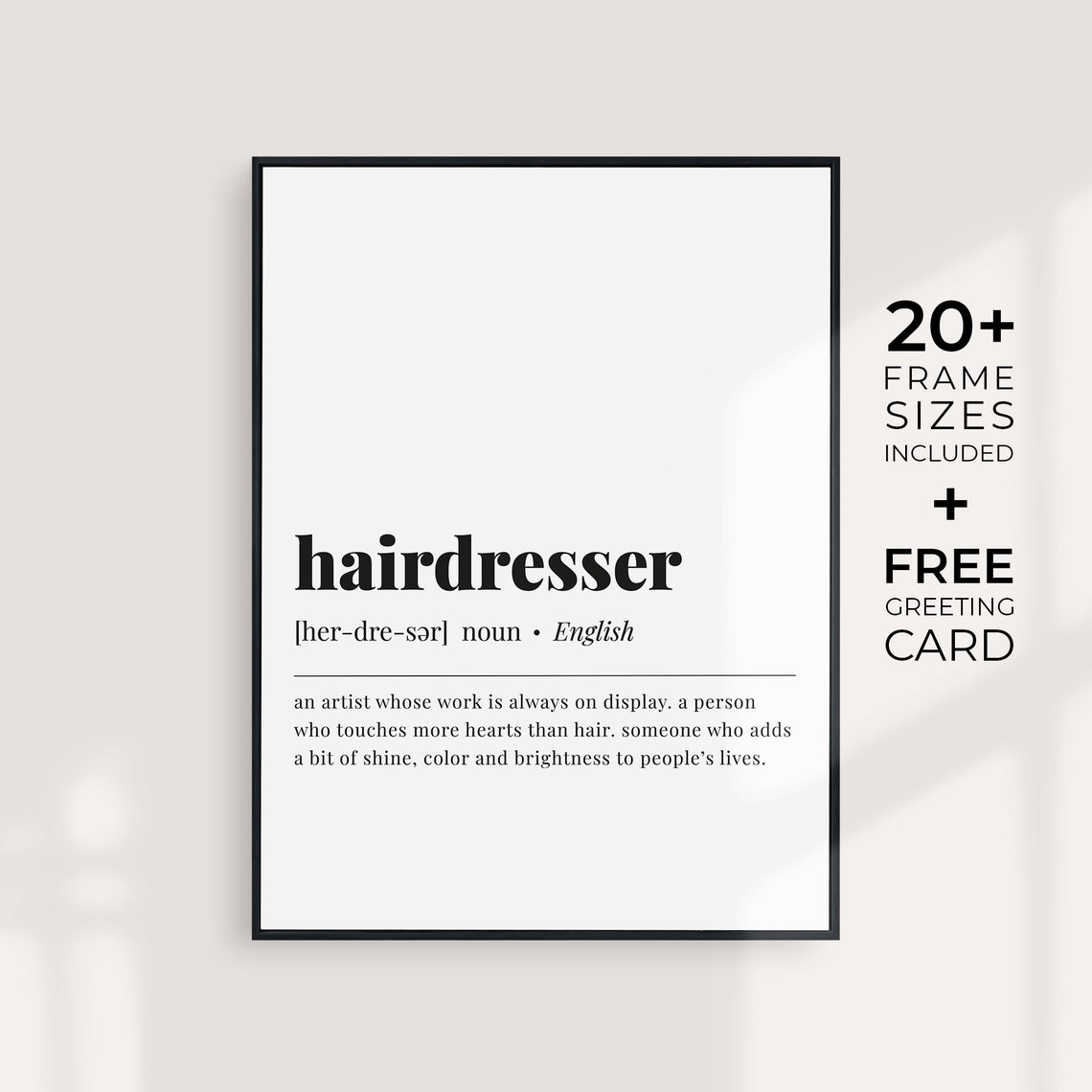 Hairdresser Definition Print Hairdresser Gift Hair Salon Wall Art Typography Hair Salon Decor Hairdresser Quote