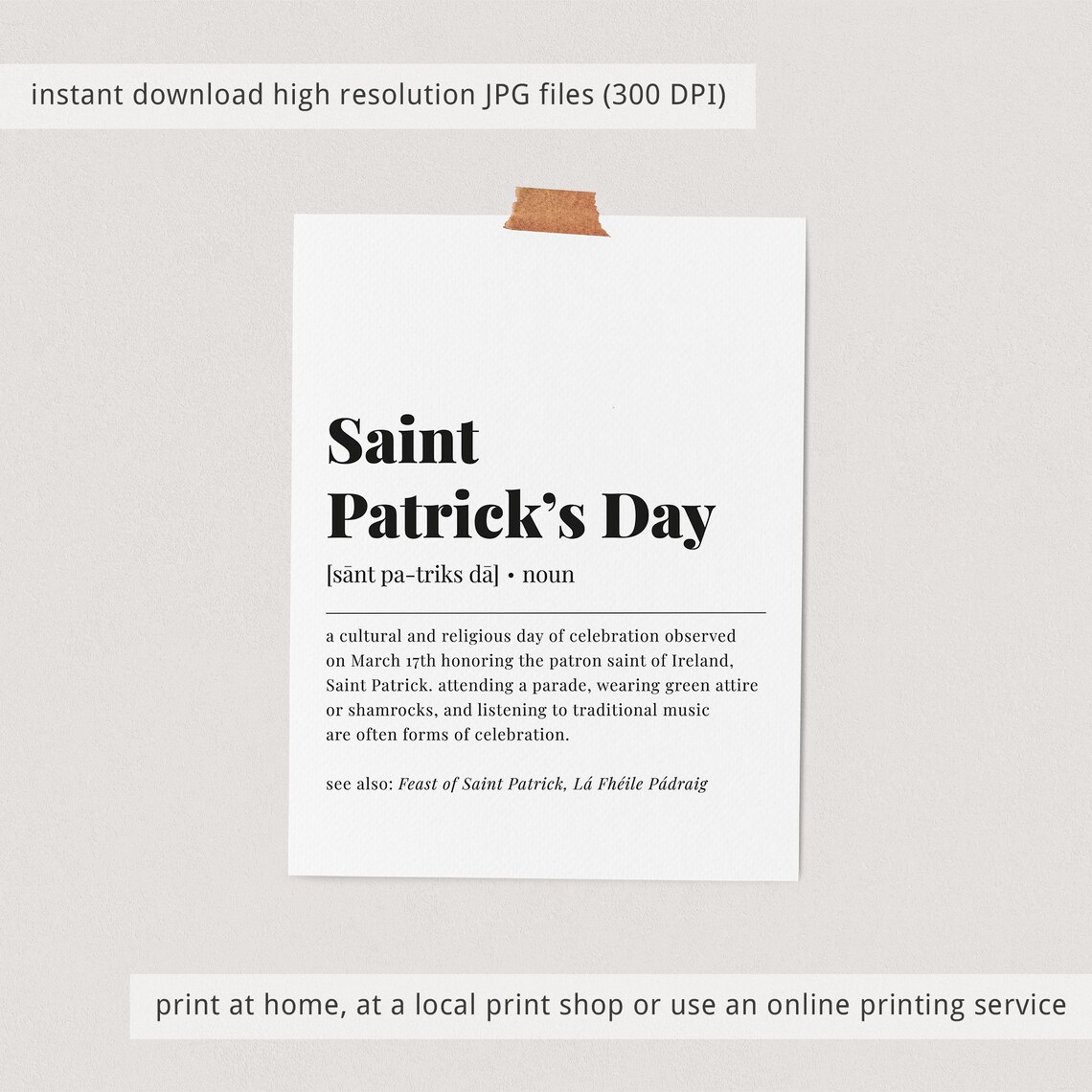 St Patricks Day Decor, Irish Party Art Print - Image 2