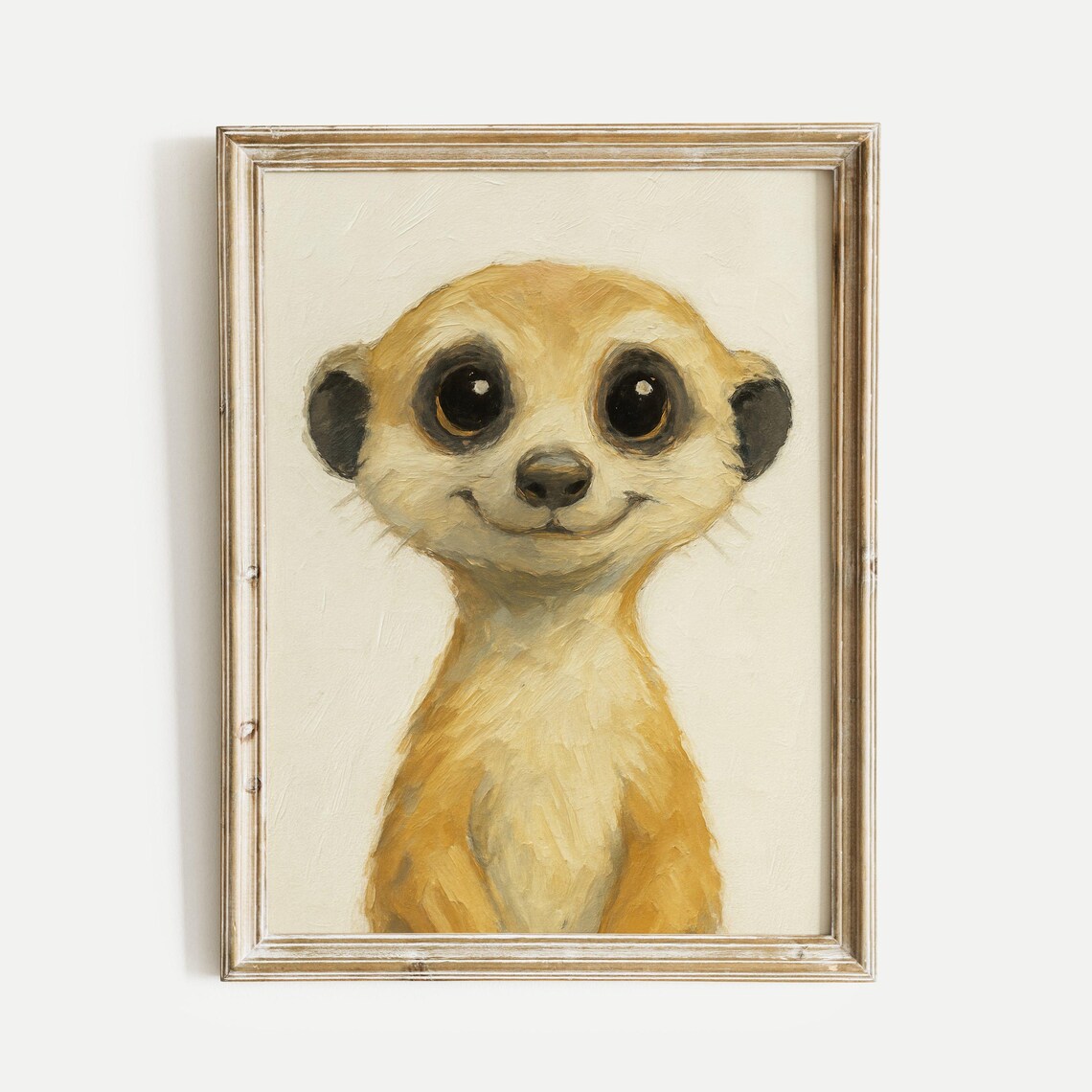 Meerkat Oil Painting Poster African Animal Wall Art Print Vintage Safari Wildlife Gallery Nursery Decor