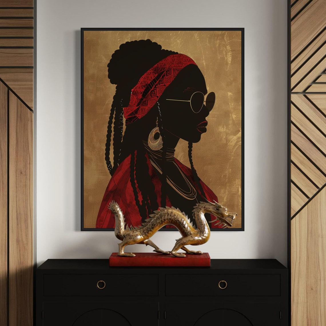 Black Woman Art Print Black Girl Wall Art Black Woman Wall Art Locs Hair Art Afrocentric Black Art For Home Decor - Image 5