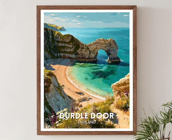 Durdle Door England Jurassic Coast Limestone Arch Travel Poster