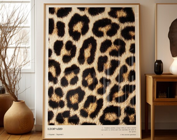 Leopard Pattern Poster, Preppy Typography Bedroom Decor
