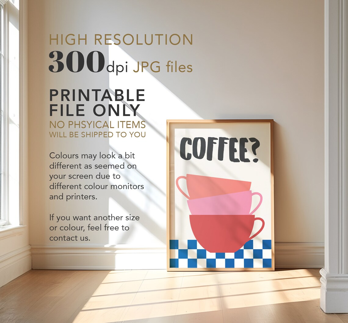 Coffee Print, Modern Kitchen Wall Art Poster - Image 3