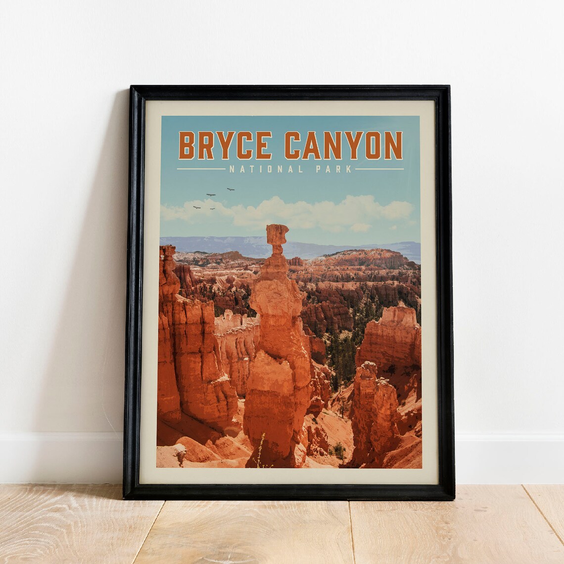 Bryce Canyon National Park Red Hoodoos Vintage Desert Travel Poster
