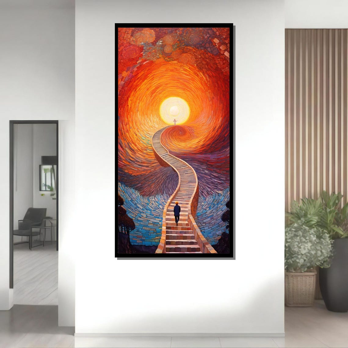 Stairway To The Sun Surreal Dreamscape Mosaic Sky Wall Art Poster - Image 4