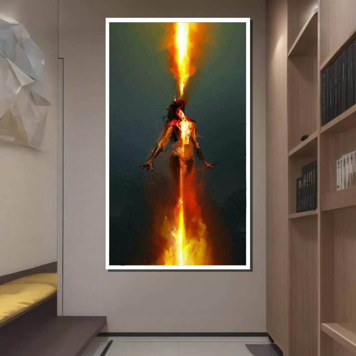 Woman Of Fire Rising Flames Empowered Surreal Female Figure Poster - Image 2