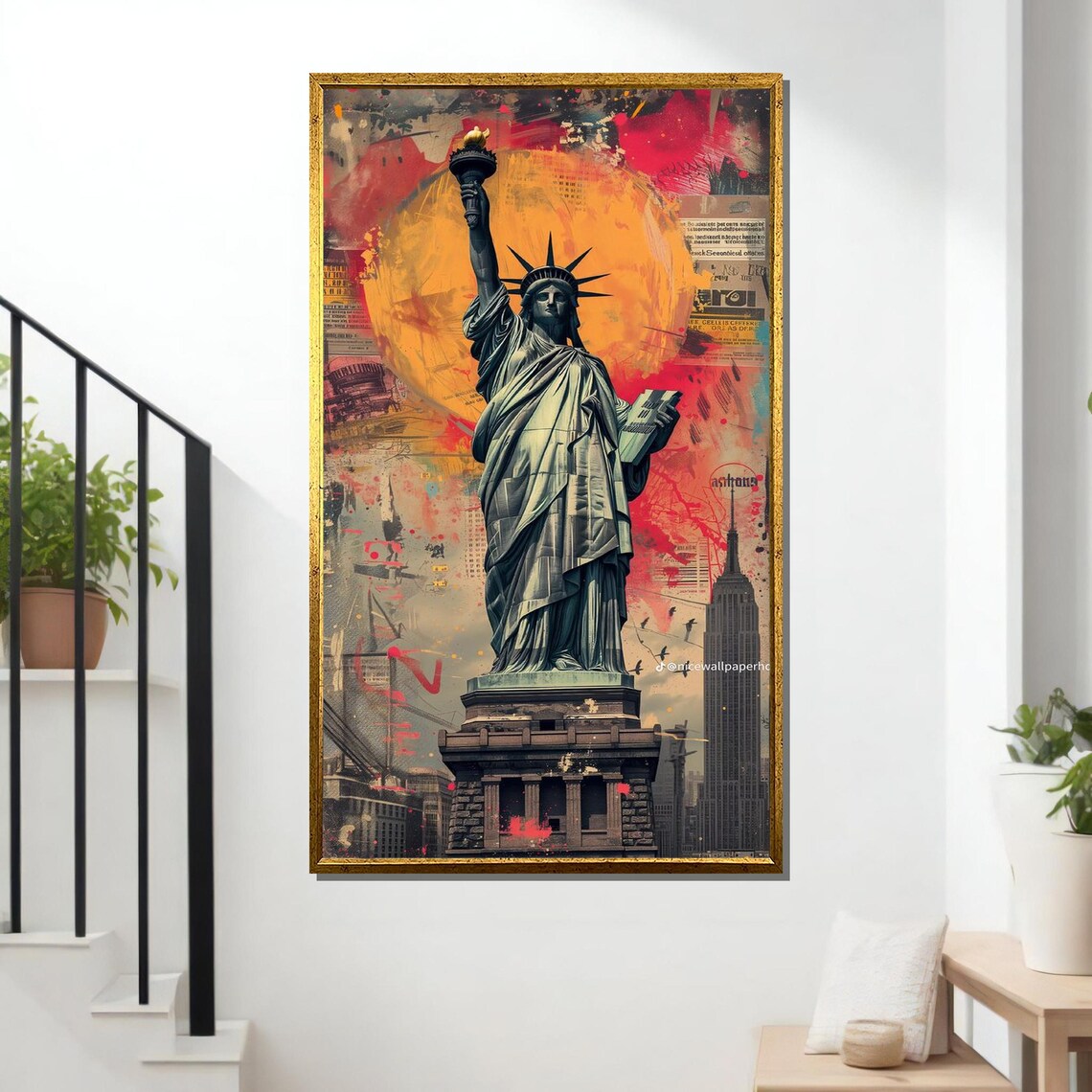 Statue Of Liberty Graffiti Street Art Urban New York Wall Art Poster - Image 2