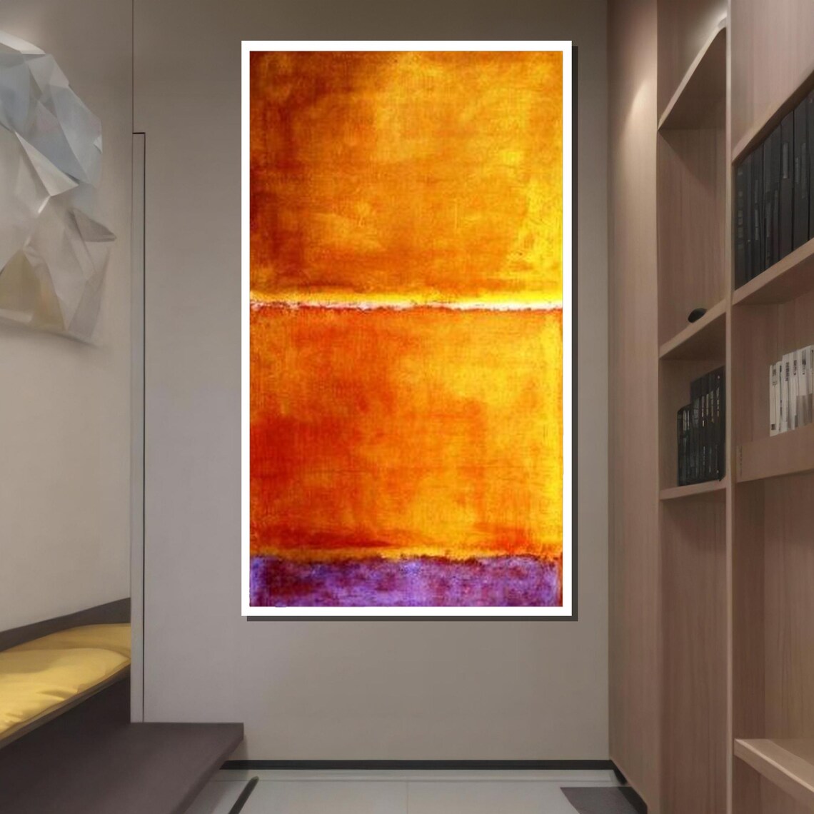 Warm Abstract Blocks Minimalist Orange Art Abstract Wall Art Modern Art Print Contemporary Art Ready To Hang Decoration - Image 2