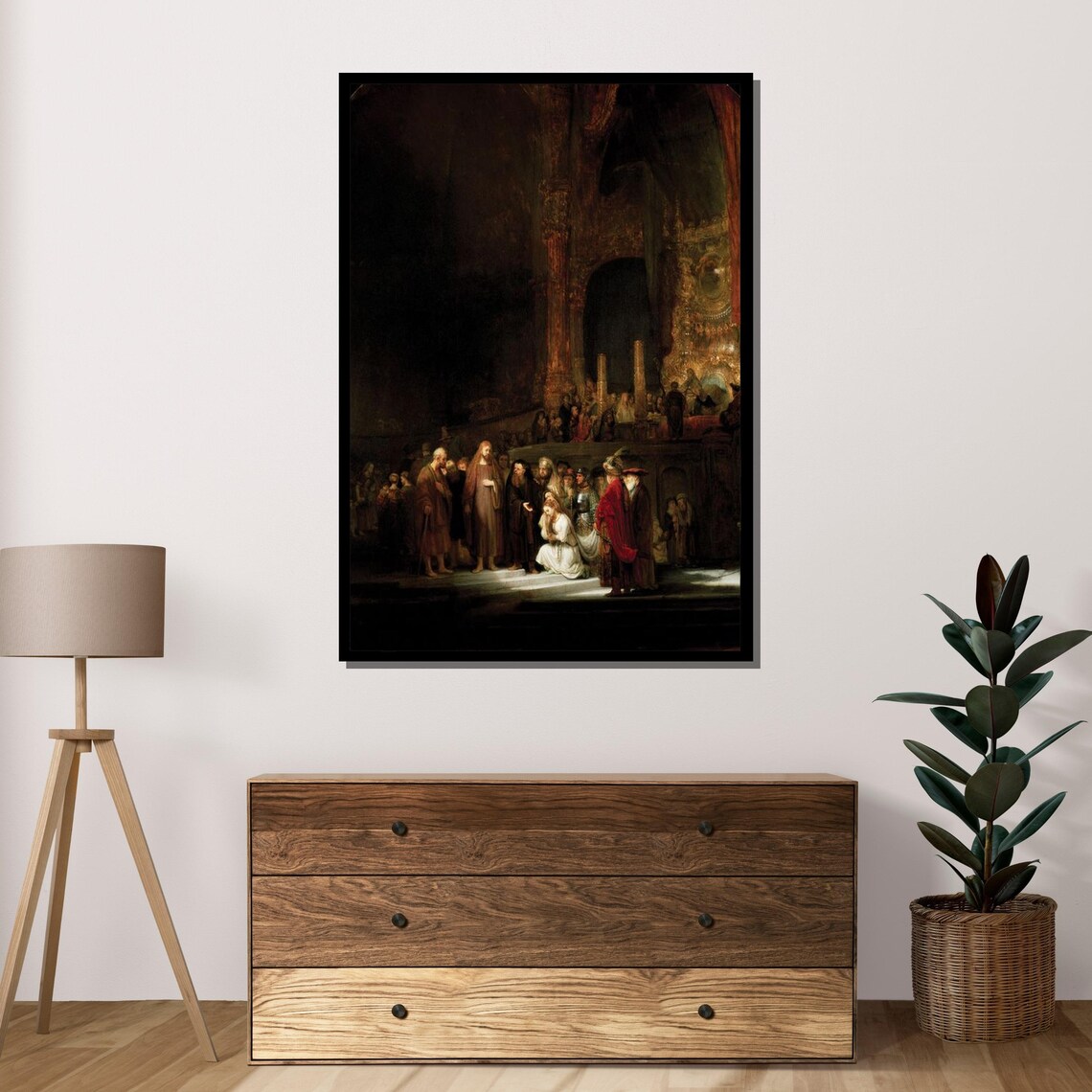 Rembrandt Christ And The Adulteress Art Print - Image 4