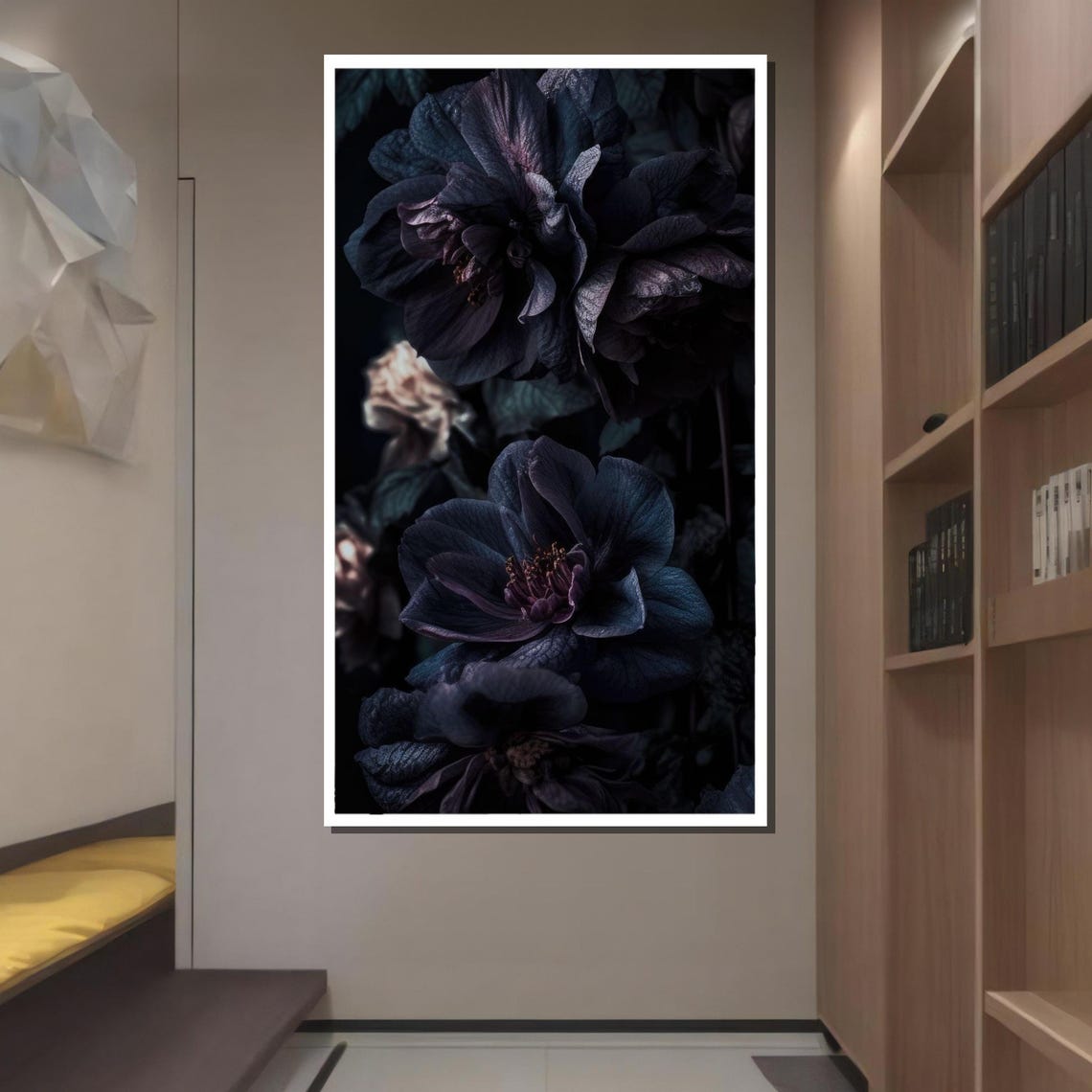 Midnight Bloom Gothic Dark Floral Elegance Moody Flower Fine Art Print - Image 2
