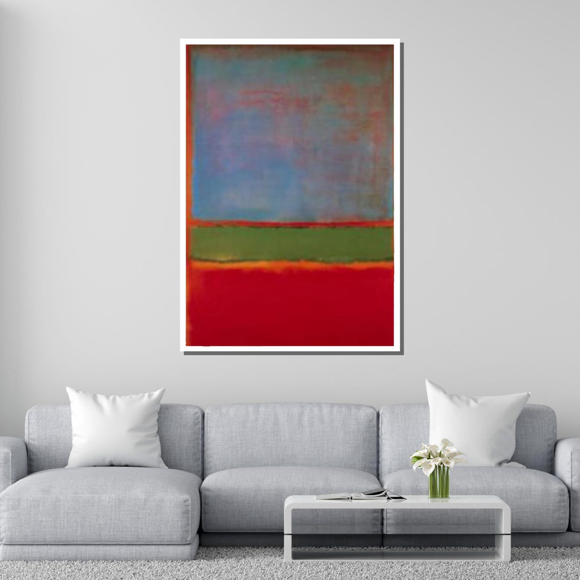Abstract Color Field Painting Blue Green Red Modern Minimalist Poster - Image 2