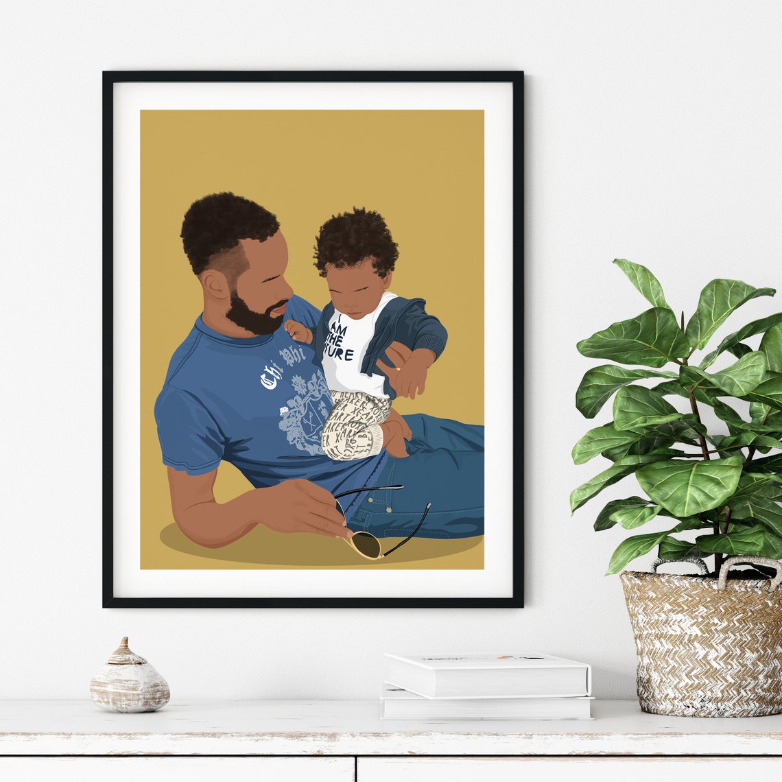 Personalized Gift Couple Portrait Print Custom Wall Art Gift For Her Minimalist Gift Gift For Friend Bff Gift - Image 3