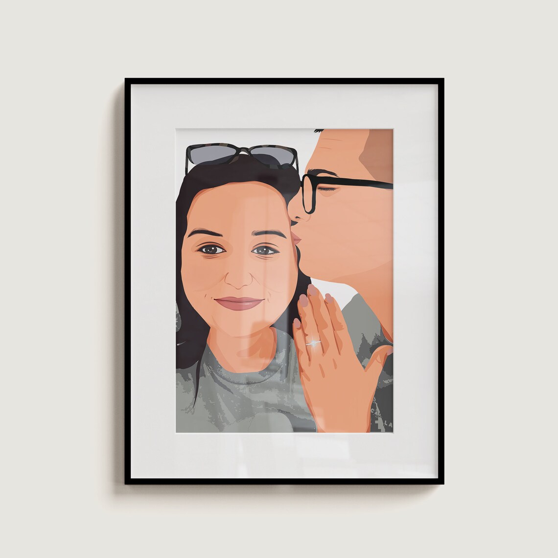 Custom Family Portrait, Minimal Personalized Gift For Him - Image 2