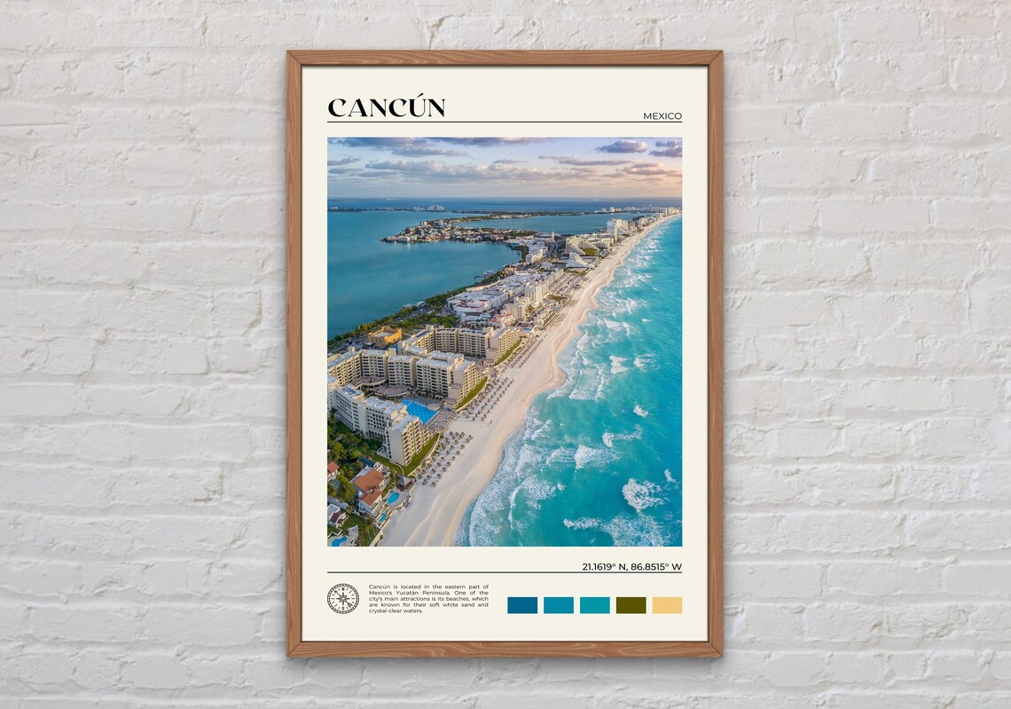 Cancún Travel Poster, Mexico Wall Art Print
