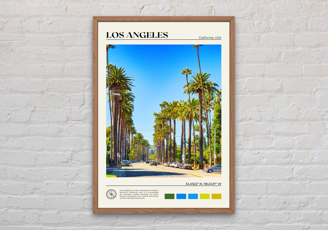 Los Angeles Photo Print, California Travel Poster